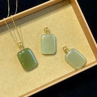Natural Hetian Jade "No Worries" Pendant Necklace