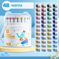 Kuailiwen Washable Silky Crayon 48 Colors Colorful Bucket Crayon Coloring Tool Color Set Children Wi