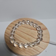 CLEAR QUARTZ CUTTING HQ Genuine Stone Bracelet 10mm circumference length 19cm