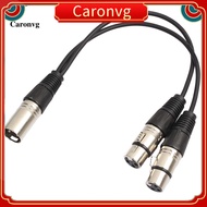 Caronvg 03m XLR Y Splitter Cable 3 Pin 1 Male to 2 Female Convertor Adapter Cable