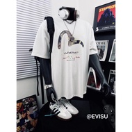 EVISU/God of Fortune/6XL Classic Round Neck Short-Sleeved T-Shirt Men Women Style Large Size logo Pr