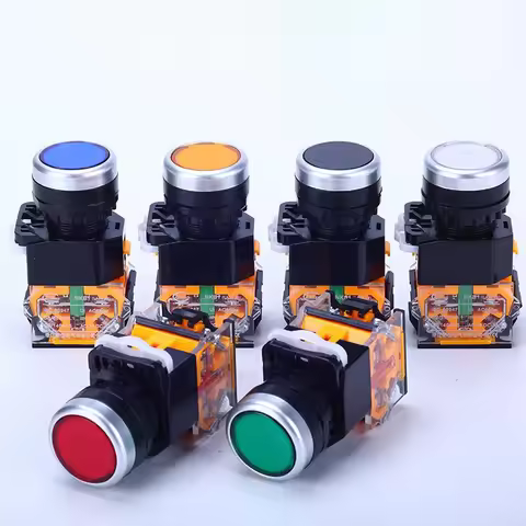 ABILKEEN LA115 22MM Mount Size Momentary/Latching Push Button Switch 1NO1NC 5A250VAC Industrial Powe