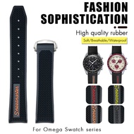 20mm 21mm 22mm Rubber Silicone Watchband Fit for Omega Sxwatch Moon Watch Speedmaster Seamaster AT15