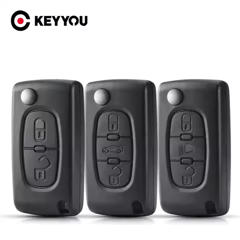 KEYYOU 1PCS NEW Car Key Case For Peugeot 207 307 308 407 607 807 For Citroen C2 C3 C4 C5 C6 Flip Fol