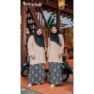Baju Kurung Kebarung Cream Ironless Saiz S - 5XL Batik Loose ( Plus Size ) Ready Stock Raya Sale Baju Raya 2024 Viral