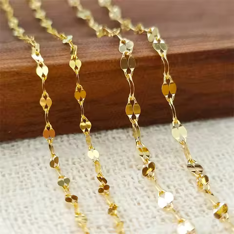 Real 18K Gold Tile Necklace Pure AU750 Simple Fashion Pendant Necklace Fine Jewelry Gifts for Women