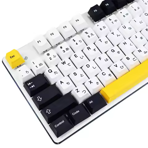 Black and White Keycaps 143 keys Keycaps Japanese Style Dye Sublimation PBT Keycaps for Cherry MX Sw