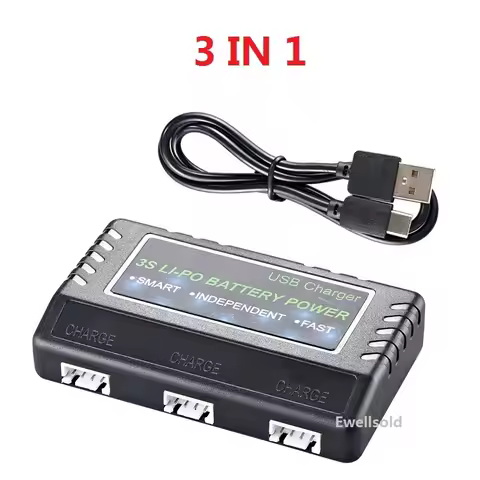 3 IN 1 Compact Balance Charger 3S 11.1V 800MA*3 Lithium Battery high quality long-life Adapter for V