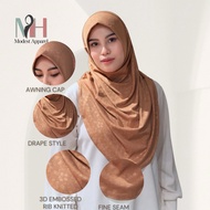 M&H 3D EMBOSSED So Kindly Ribbed Knitted Instant Hijab Malaysian Sukob / Misre