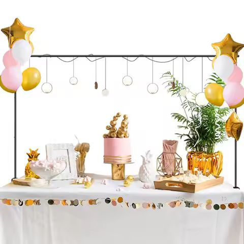 2.42x1M Table Top Arch Stand Kit DIY Party Balloon Flower Backdrop Stand for Thanksgiving Anniversar