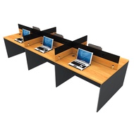 ชุด work system 6 ที่นั่ง พร้อมตัวต่อโค้งโต๊ะประชุม โม-