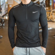 Pakaian lari luar lelaki sukan lengan panjang baju lengan panjang pakaian kecergasan lelaki hisap pe