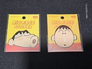 韓國製  sticker 貼紙 Korea 蠟筆小新 阿呆 大頭貼 大面貼 貼紙包裝尺寸:7cm × 9cm  daewon 立體泡泡貼 可貼一般平面位置如：行李箱 車身 手提電腦 鏡面等....  