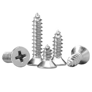 [KZS] 304 Stainless Steel Self-Tapping Screw Phillips Flat Wood Screw Countersunk Head Extended Self-Tapping Screw M3/M3.5