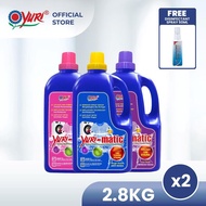 Yuri-matic Antibacterial Laundry Liquid 2.8Kg Twinpack with Free Disinfectant Spray 50ml