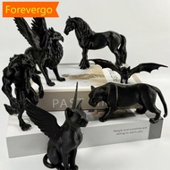 【Forever】 3D Print Creative Werewolf Horse Cat Griffin Decoration Black Statue Ornament Realistic An