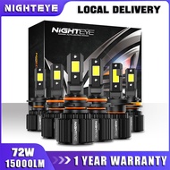 Nighteye S4 Car Headlight H4 H7 H11 9005 9006 72W/pair 15000LM Low Spotlight LED Headlight Bulb