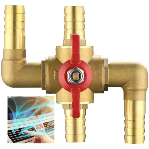 4-Way 5/8in Automobile Heating Water Valve Brass Automotive Integrated Manual Control Valve Heater C