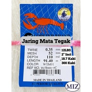 035 x 52MM ( 2" Inci ) x 110MD ( 18.7 Kaki ) x 91.4MTR Mata Tegak Fishing Net Jaring Tangsi Pukat Ja