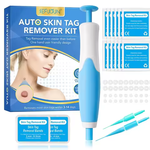 2 IN 1 Auto Skin Tag Remover Kit Micro Skin Tag Removal Device Adult Mole Stain Wart Remover Face Ca