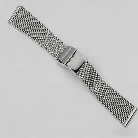 22mm/24mm Silver Men’s High-Quality Stainless Steel Milanese Mesh Watch Strap - For Breitling Super 