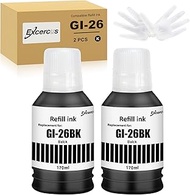 EXCERCUS Compatible Ink Bottle Replacement for Canon GI26 GI-26 BK GI-26BK GI-26C GI-26M GI-26Y GX30