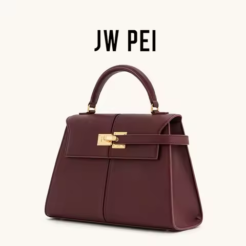 JW PEI Women's Handbag Elise Designer Fashion 2025 New Burgundy Handbag Large Square Crossbody Bag H