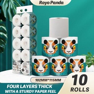 【10Gulung】Royo Panda Water Soluble Toilet Paper  Gulungan Tissue Soft Deluxe Tissue  Bathroom Pulp T