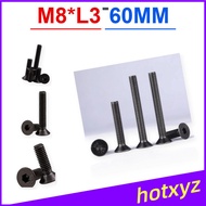10.9 grade high strength black nickel countersunk head bolt, flat head hexagon screw M2-M8 * L3-60mm