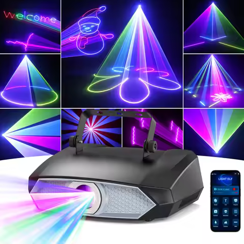 U'King 2W Animation DJ Laser Light DMX APP Control Full Color RGB DJ Light 3D Animation Laser Projec