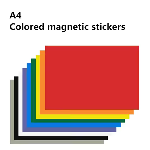 1PC 8 Color Rubber Magnetic Flexible Magnetic Sheet A4 Size 0.5mm Paper Magnetic Stickers Fridge Mag
