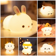 Cute and Funny Silicone Touch Night Light Star Bunny Kitten Cloud Rabbit Rechargeable Kids Birtyday 