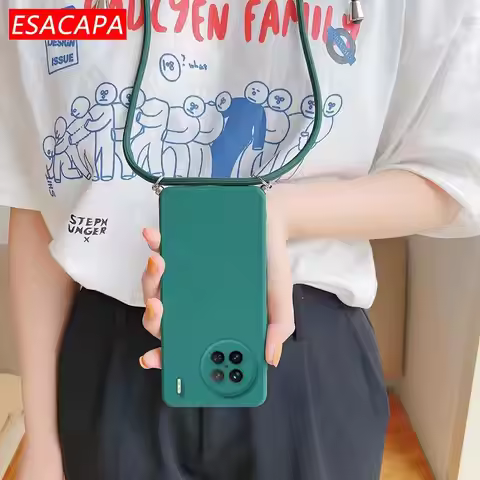 Crossbody Lanyard Silicone Phone Case For VIVO X90 Pro Plus Strap Hang Shockproof Cover For X80 Lite