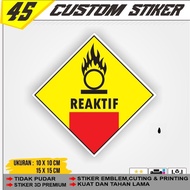 K3 Waste B3 Label Symbol Sticker Reactive Hazmat