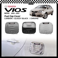 Toyota Vios NCP42 2003 - 2007 Fuel Cap Cover Gas Tank Trim Carbon Chrome Garnish Accessories Bodykit