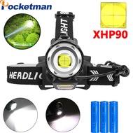 Super Bright XHP90 USB Rechargeable Led Headlamp XHP70 Most Powerfull Headlight Fishing Camping ZOOM
