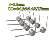 sus304 d0.6mm OD4/4.5/5/5.5/6/7/8mm V-shaped spiral torsion spring angle 60/90/120/180 degrees(HJX-V