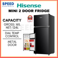[SABAH ONLY] HISENSE 2 DOOR FRIDGE 161L/124L RT160D4ABN MINI FRIDGE 小冰箱 迷你冰箱 PETI AIS KECIL