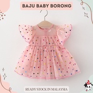 [ Baju Baby Borong ] Gaun 3m-3y Baju  Baby Girl Clothing Pink Polka Dress Baju Budak Perempuan Gaun Budak C4283