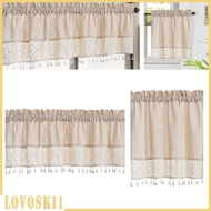 [Lovoski1] Short Curtain Small Window Curtains Boho Valances Breathable Rod Pocket