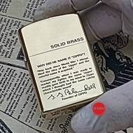 ( Chính Hãng ) Bật Lửa Hột Quẹt Zippo Bức Thư Chủ Tịch Sáng Lập Zippo Mộc Đáy Ngược Đời La Mã XIII (