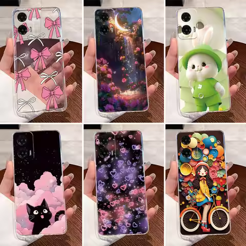 For Motorola Moto G35 G45 G55 Case Cartoons Cover Clear Soft Silicone Phone Case For MotoG35 G 35 G