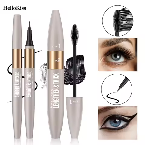 Waterproof & Sweat-Resistant Smudge-Proof Eyeliner, Lengthening & Thickening Mascara, Mascara & Eyel