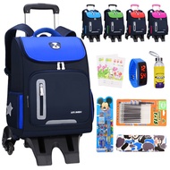 Trolley school bag primary school students 1-3-4-5-6 grade boys and girls children trolley case deta