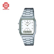 Casio Vintage AQ-230A-7 Silver Stainless Steel Band Men Watch / Women Watch
