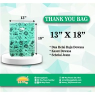THANK YOU PLASTIC BAG 13" X 18" (200 Pcs)/TERIMA KASIH BEG PLASTIK 13" X 18" (200 Keping)
