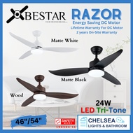 Add smart wifi google BESTAR Razor Ceiling Fan LED Light DC Motor 46/54in remote- Local Seller Warranty Strong Wind