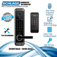 Schlage S6500F Digital Door Lock Fingerprint bundle, Pin Code ,RFID Card, Override Key for wood door and gate (Include Installation)