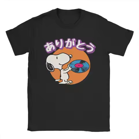 Men Women Snoopy Record T Shirt Cotton Clothes Novelty Short Sleeve O Neck Tees Original T-Shirt