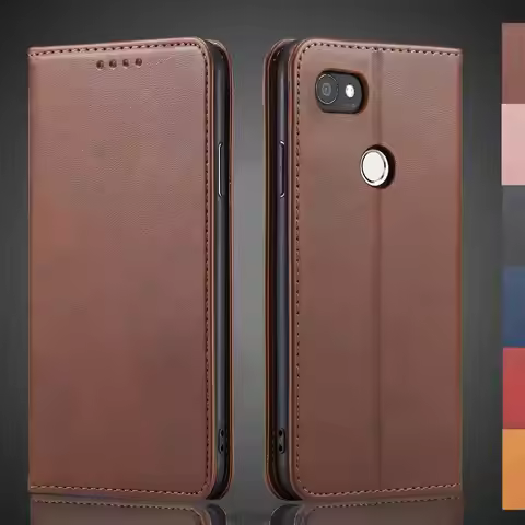 Magnetic attraction Leather Case for Google Pixel 2 XL XL2 / Pixel2 XL Holster Flip Cover Case Walle